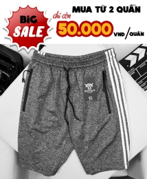Quần short thun thể thao 3 sọc